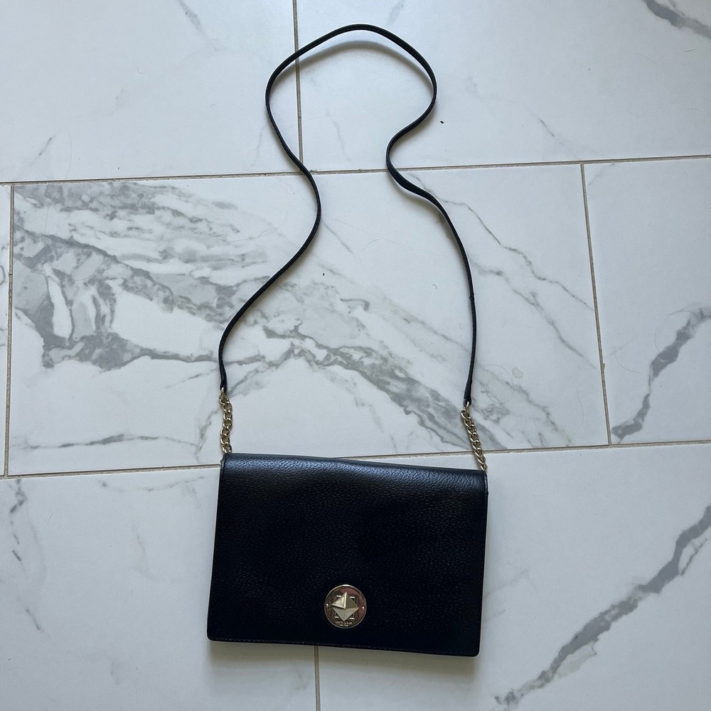 Kate Spade Grand Street Calico Leather Crossbody bag in black